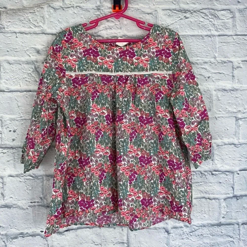 Oshkosh floral print longsleeve top, freestyle ruffle skirt sz 10 girls